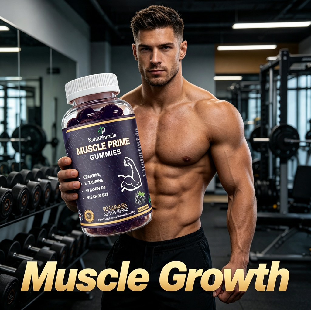 Muscle Prime Creatine Gummies – Creatine Monohydrate, L-Taurine, Vitamin D3 & B12 – Lean Muscle Growth, Performance & Recovery Support – 90 Gummies, 30 Servings