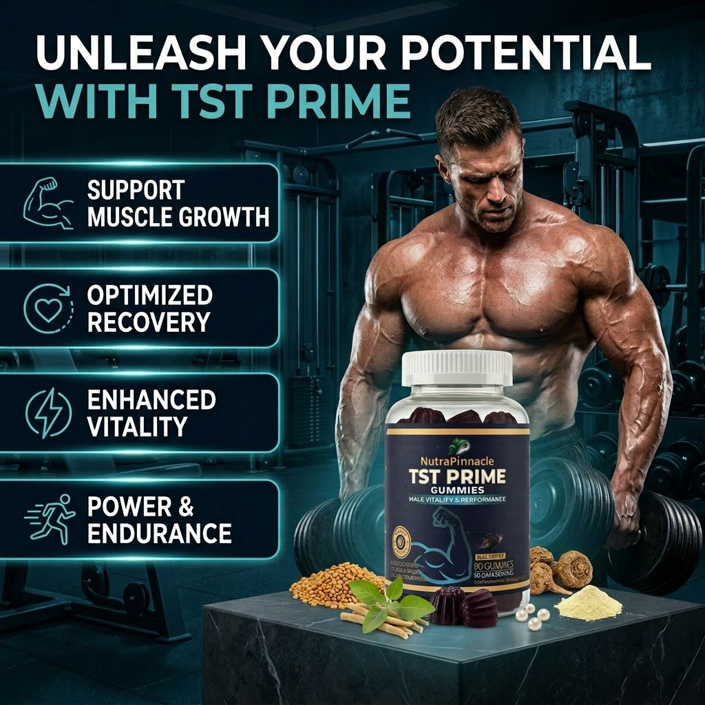 NutraPinnacle TST Prime Gummies -12,000mg Extract (7-in-1) Ashwagandha, Fenugreek, Maca, Zinc, D3, B6, B12 | Muscle Support, Vitality, Stamina & Endurance | Vegan Blackberry | 90 Gummies,30 Day Supply